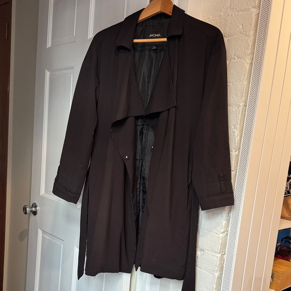 Monki Elegant Double Breasted Black Trench Coat for Women
